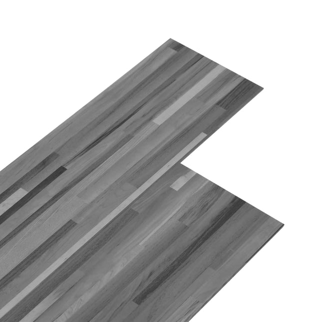 Listoni Pavimento in PVC 4,46m² 3mm Autodesivi Grigio a Strisce