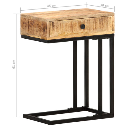 Tavolino Laterale a Forma di U 45x30x61 cm in Massello di Mango