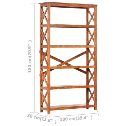 Libreria 100x30x180 cm Legno Massello Acacia Finitura Ambra