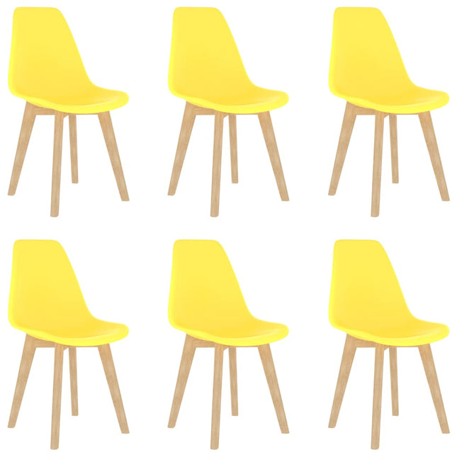 Sedie da Pranzo 6 pz Gialle in Plastica