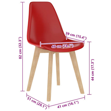 Sedie da Pranzo 2 pz Rosse in Plastica