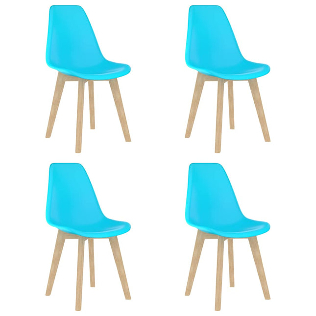 Sedie da Pranzo 4 pz Blu in Plastica
