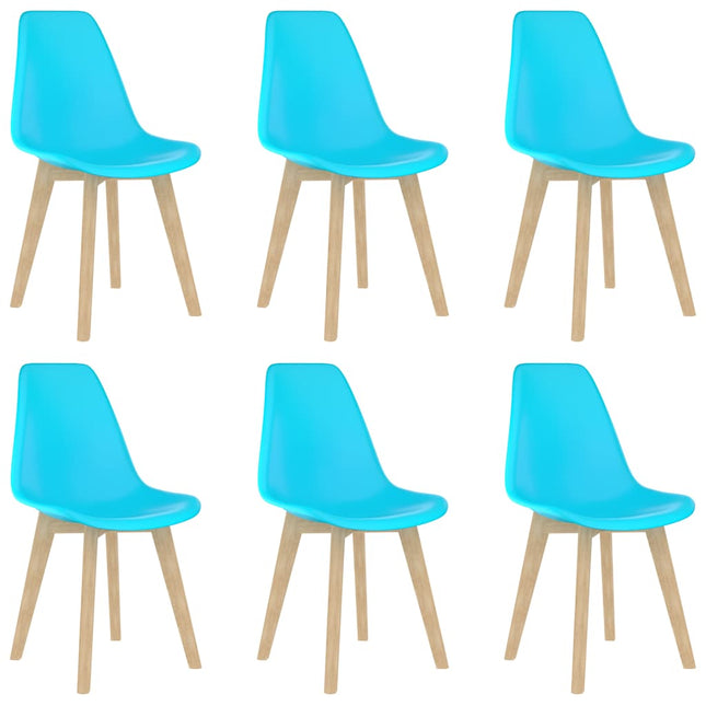 Sedie da Pranzo 6 pz Blu in Plastica