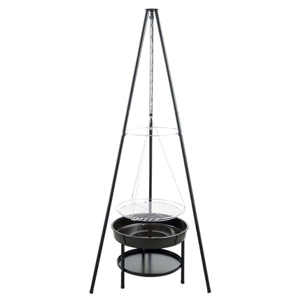 RedFire Griglia da Giardino con Treppiede e Braciere 50 cm Nera