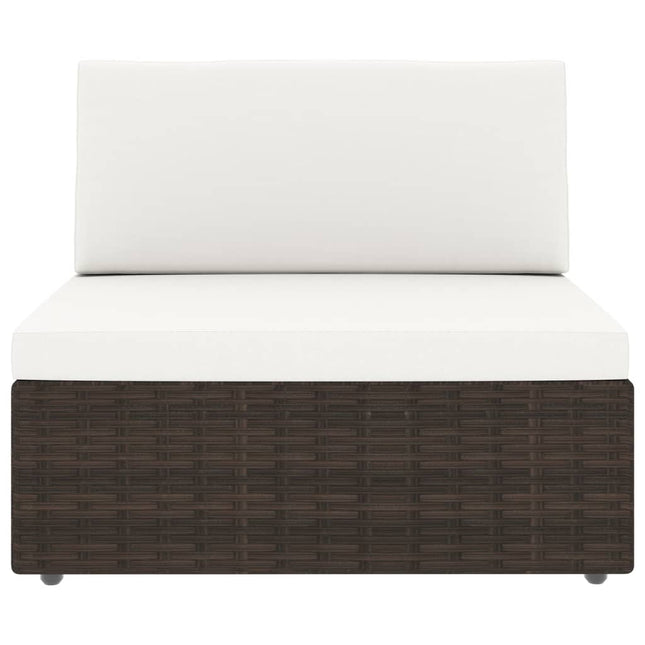 Set Divani da Giardino 10 pz in Polyrattan Marrone