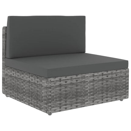 Set Divani da Giardino 6 pz in Polyrattan Grigio