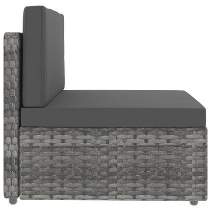 Set Divani da Giardino 6 pz in Polyrattan Grigio