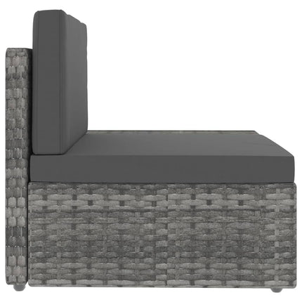Set Divani da Giardino 7 pz in Polyrattan Grigio