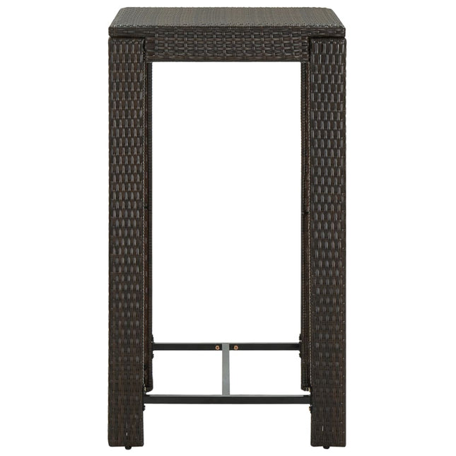 Tavolo da Bar da Giardino Marrone 60,5x60,5x110,5 cm Polyrattan
