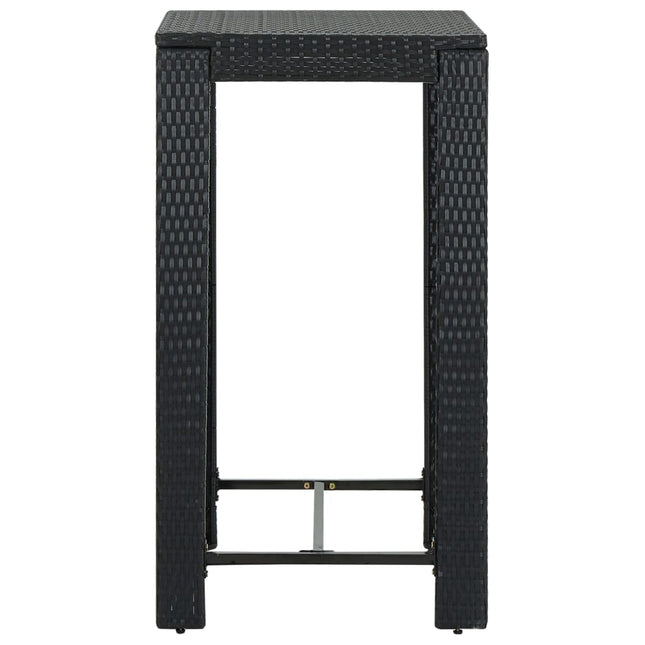 Tavolo da Bar da Giardino Nero 60,5x60,5x110,5 cm Polyrattan