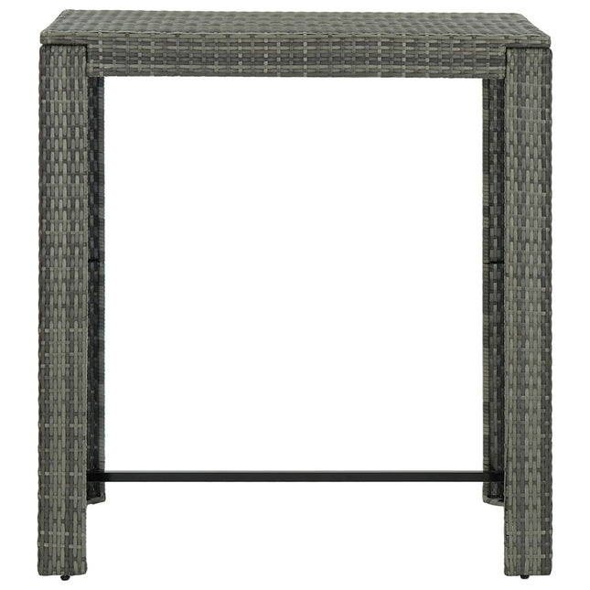Tavolo da Bar da Giardino Grigio 100x60,5x110,5 cm Polyrattan