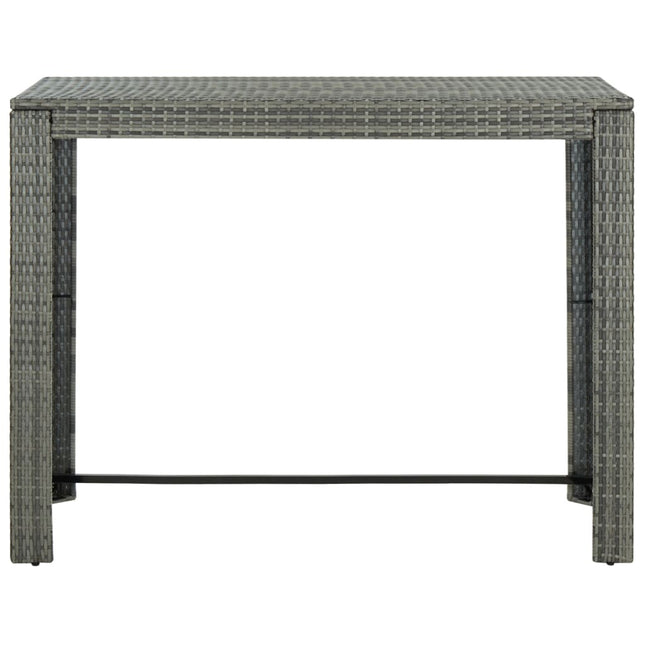 Tavolo Bar da Giardino Grigio 140,5x60,5x110,5 cm in Polyrattan