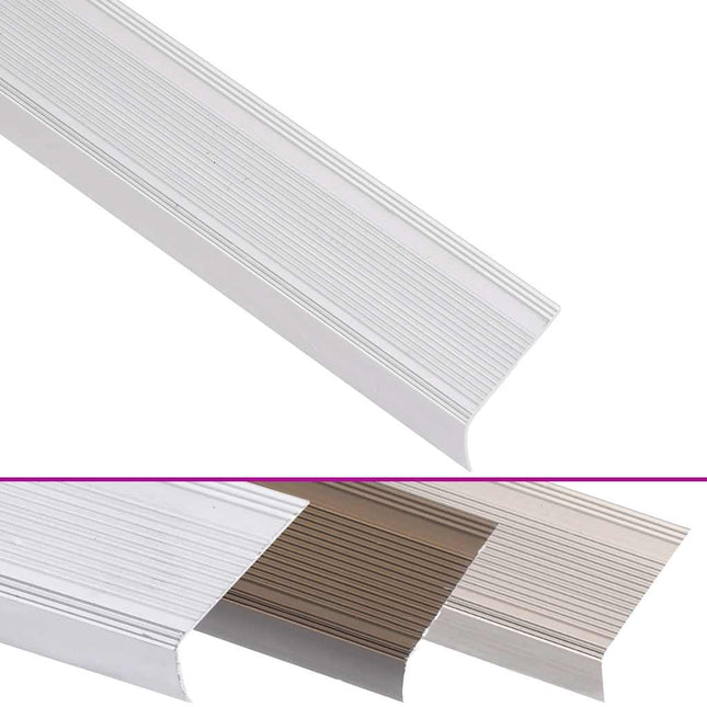 Profili a L per Gradini 15 pz in Alluminio 90 cm Argento