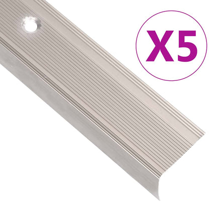 Profili a L per Gradini 5 pz in Alluminio 90 cm Champagne