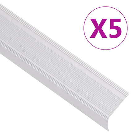 Profili a L per Gradini 5 pz in Alluminio 67 cm Argento