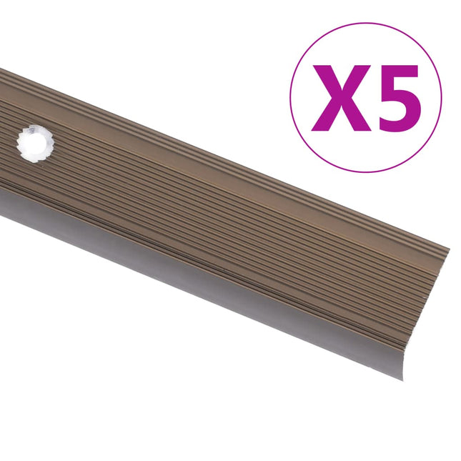 Profili a L per Gradini 10 pz in Alluminio 67 cm Marrone