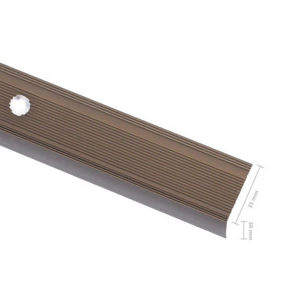 Profili a L per Gradini 10 pz in Alluminio 67 cm Marrone