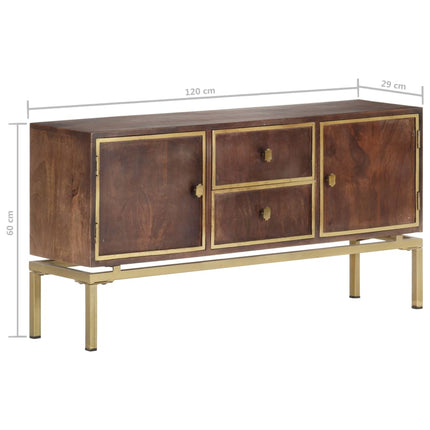 Credenza 120x29x60 cm in Legno Massello di Mango