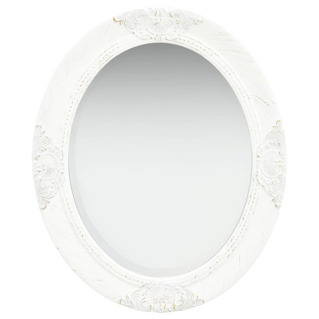 Specchio da Parete Stile Barocco 50x60 cm Bianco