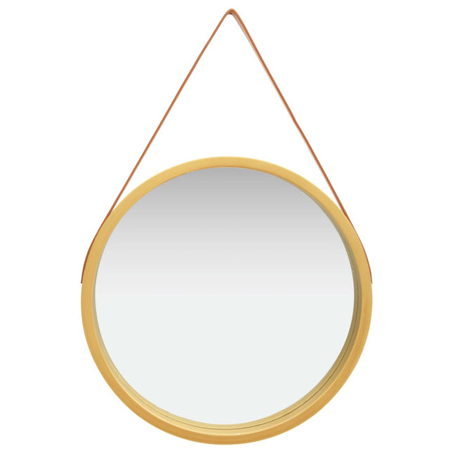 Specchio da Parete con Cinghia 60 cm Oro
