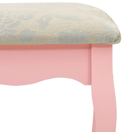 Tavolo da Trucco con Sgabello Rosa 80x69x141 cm Legno Paulownia