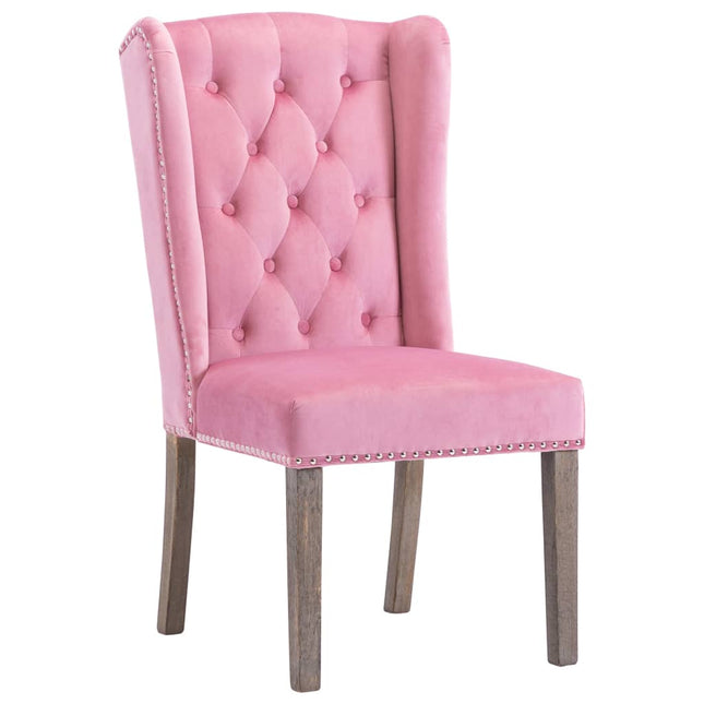 Sedia da Pranzo Rosa in Velluto