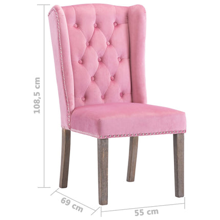 Sedia da Pranzo Rosa in Velluto