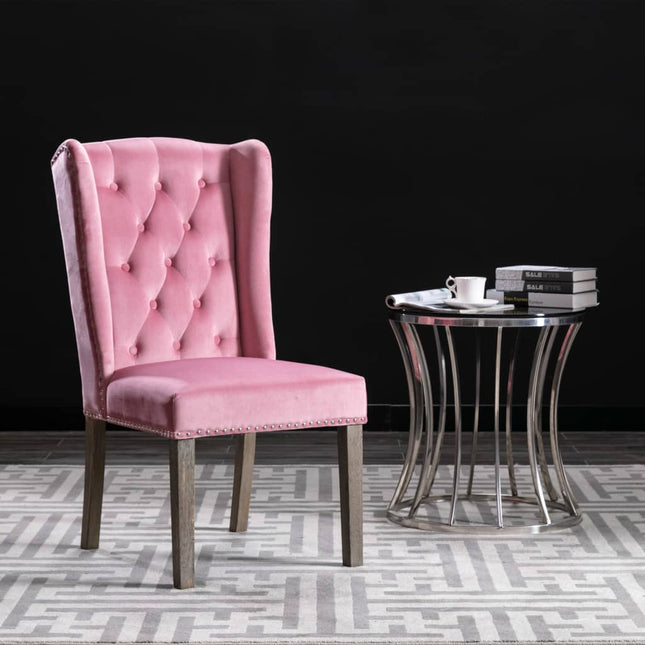 Sedia da Pranzo Rosa in Velluto
