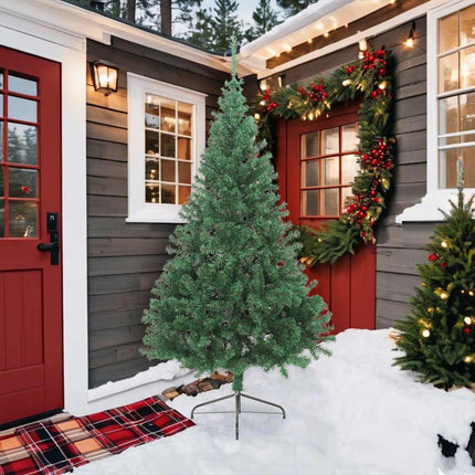 Albero di Natale Artificiale MetÃƒÂ  con Supporto Verde 210 cm PVC