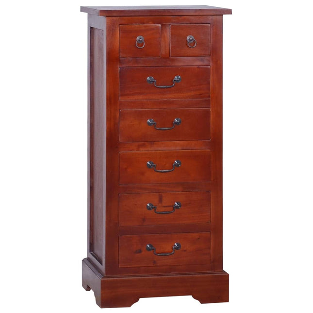 Cassettiera Marrone Classico 45x35x100 cm in Massello di Mogano