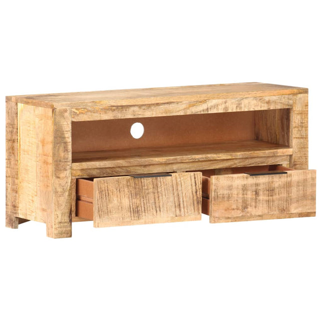 Mobile Porta TV 90x30x40 cm in Legno Massello di Mango Grezzo