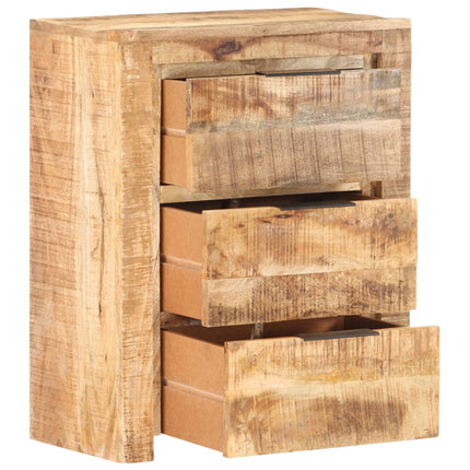 Credenza 59x33x75 cm in Legno Massello di Mango Grezzo