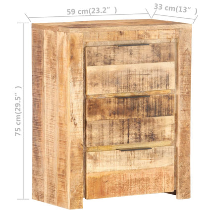 Credenza 59x33x75 cm in Legno Massello di Mango Grezzo
