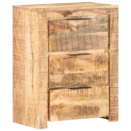 Credenza 59x33x75 cm in Legno Massello di Mango Grezzo