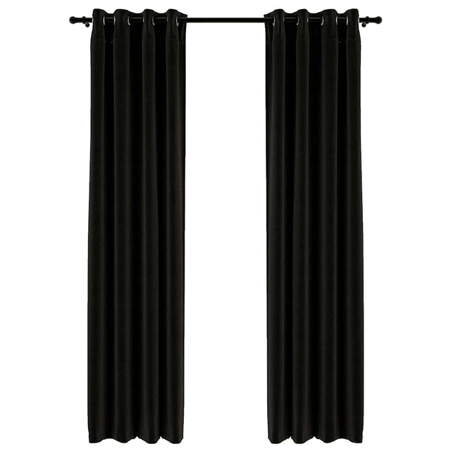 Tende Oscuranti Effetto Lino 2 pz Antracite 140x245 cm