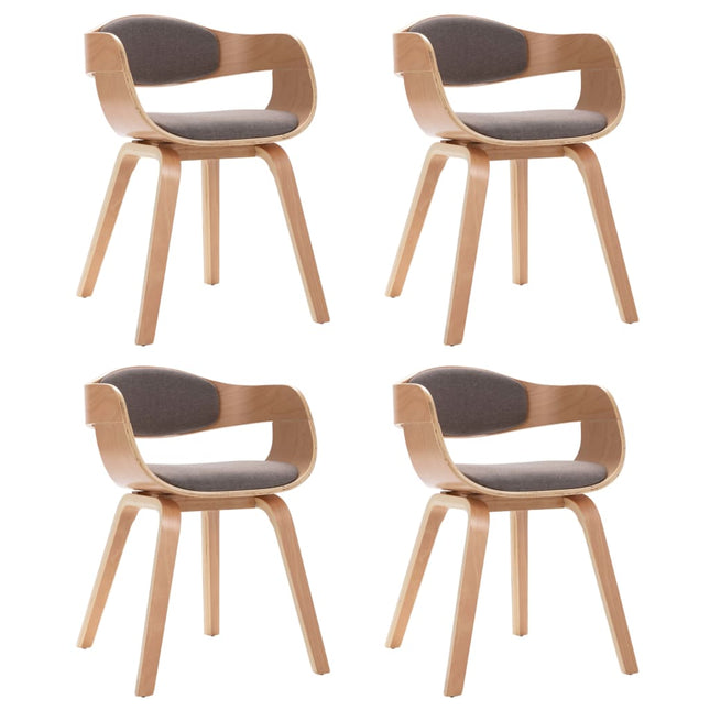Sedie da Pranzo 4 pz in Legno Piegato e Tessuto Grigio Talpa