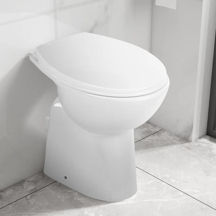 WC Sospeso con Design Senza Bordi 7 cm PiÃ¹ Alto Ceramica Bianca