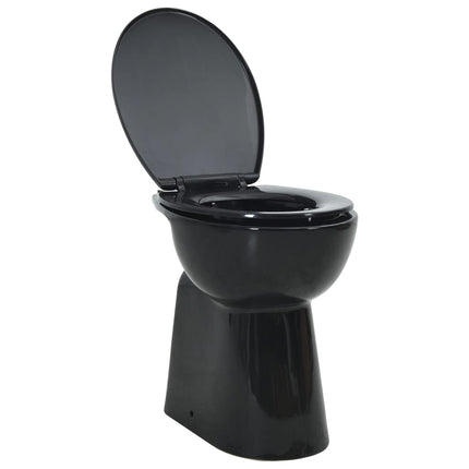 WC Sospeso con Design Senza Bordi 7 cm PiÃ¹ Alto Ceramica Nera
