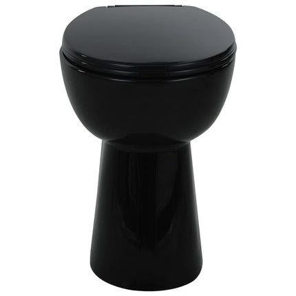 WC Sospeso con Design Senza Bordi 7 cm PiÃ¹ Alto Ceramica Nera