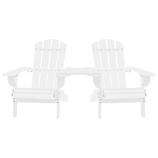 Sedie da Giardino Adirondack con Tavolino in Legno Abete Bianco