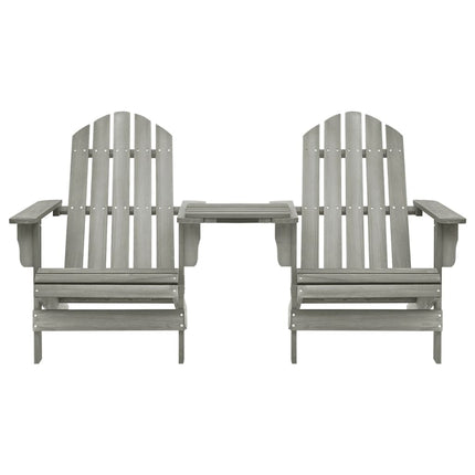 Sedie da Giardino Adirondack con Tavolino in Legno Abete Grigio