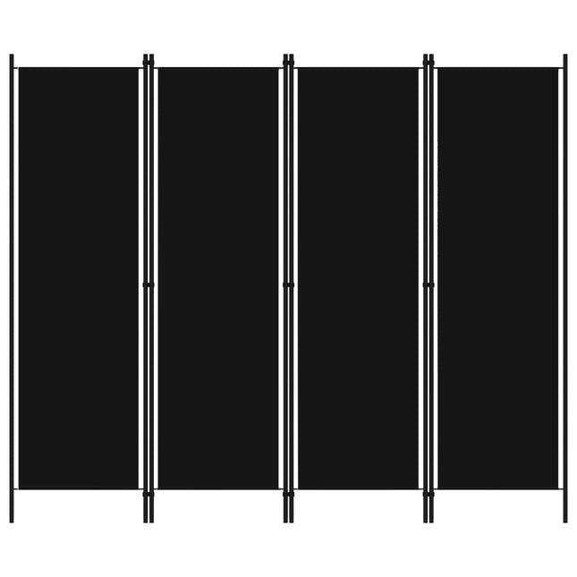 Paravento a 4 Pannelli Nero 200x180 cm