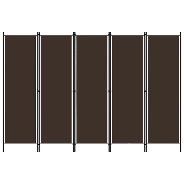 Paravento a 5 Pannelli Marrone 250x180 cm