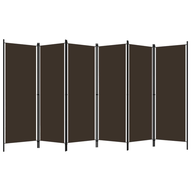 Paravento a 6 Pannelli Marrone 300x180 cm