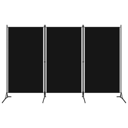 Paravento a 3 Pannelli Nero 260x180 cm