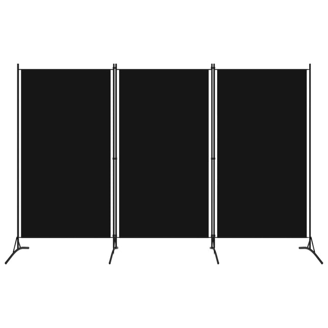 Paravento a 3 Pannelli Nero 260x180 cm