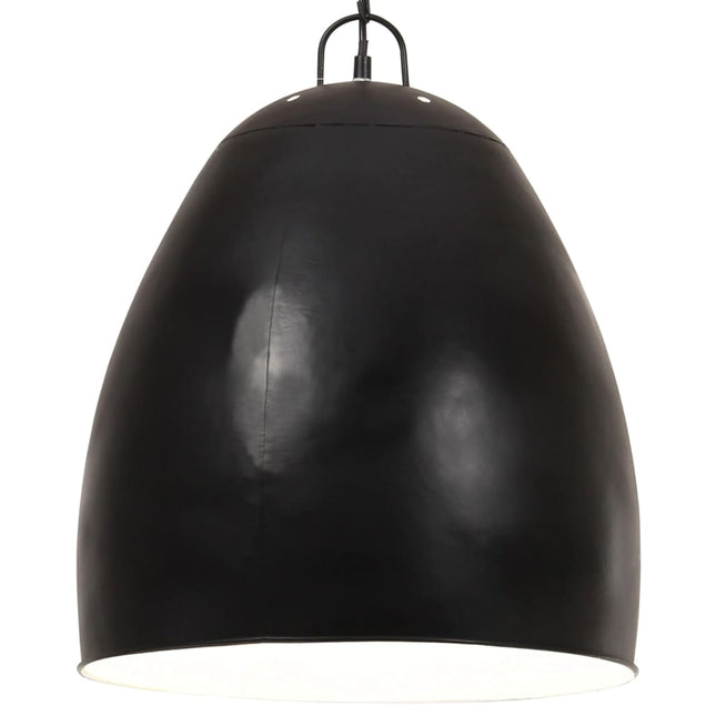 Lampada a Sospensione Industriale 25 W Nera Rotonda 42 cm E27