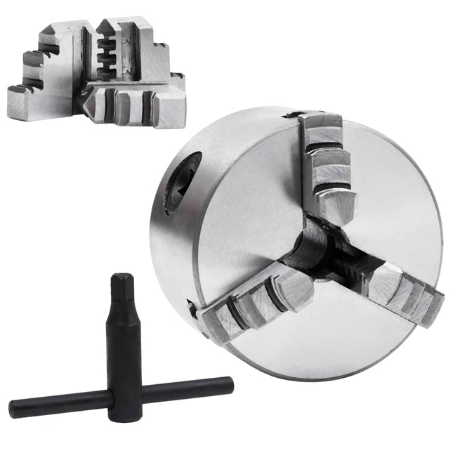 Mandrino per Tornio a 3 Griffe Autocentrante 80 mm in Acciaio