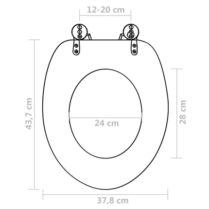 Tavoletta WC con Coperchio MDF Blu Design Goccia d'Acqua