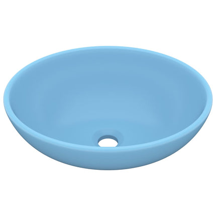 Lavandino Lusso Ovale Azzurro Opaco 40x33 cm in Ceramica
